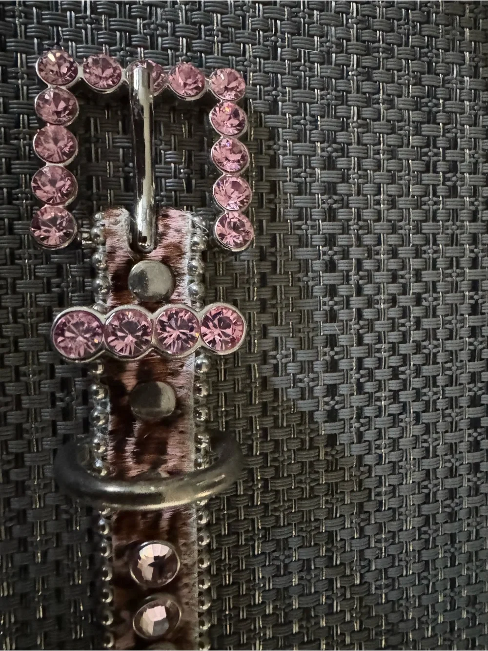 Authentic B.B. Simon Swarovski Crystal Pet Collar XS – Pink Animal Print